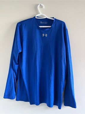 Under Armour Men's Long Sleeve Performance Tee in Royal Blue with White Logo
